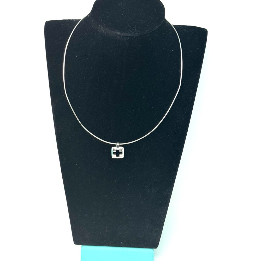Authentic Tiffany & CO. Stencil Square Cross Necklace💕